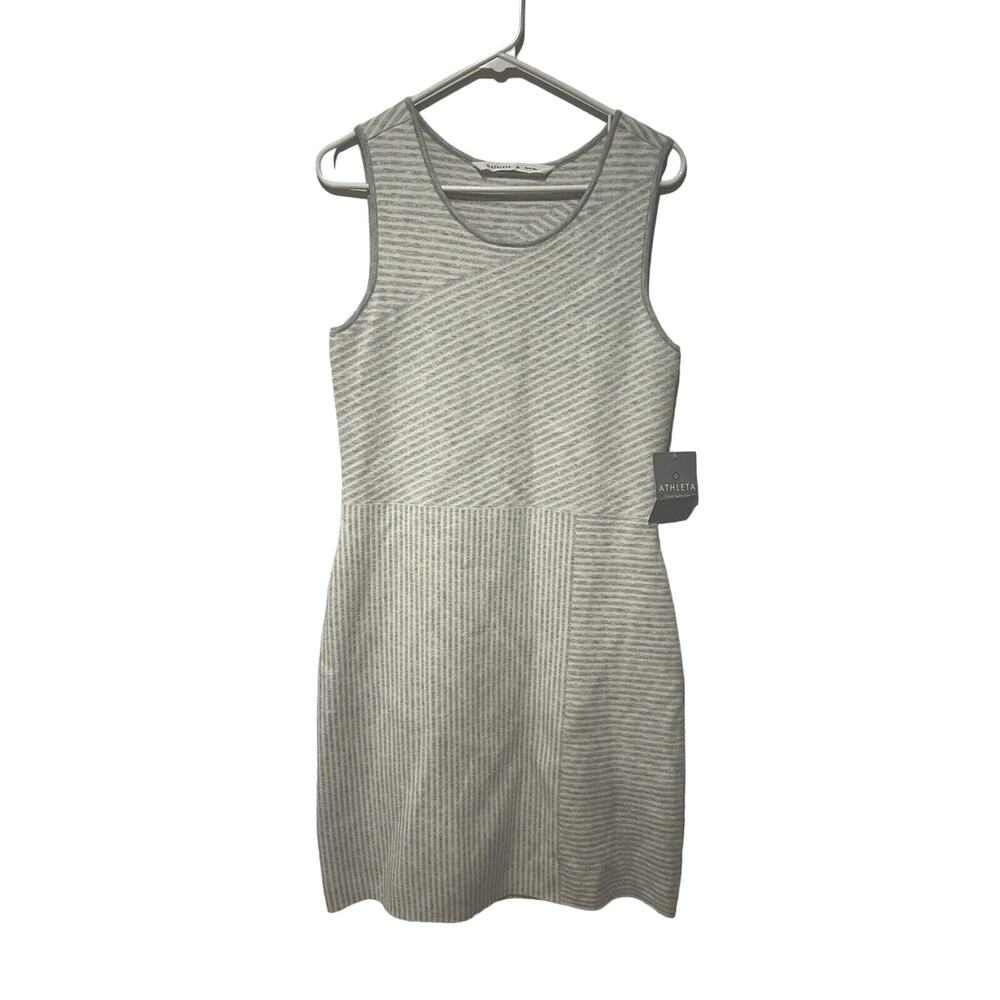 Athleta Gray Striped Mini Dress